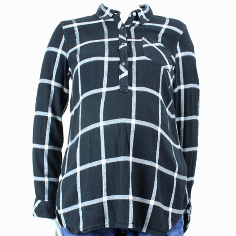 2 For $20 Gap Maternity Grid Plaid Popover Size S